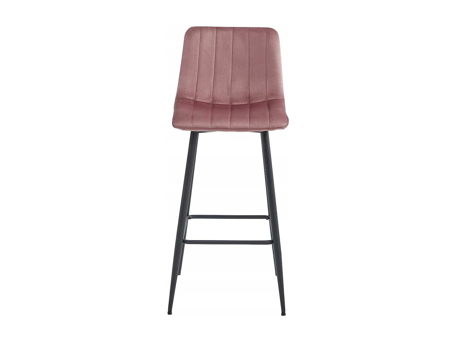 Tabouret POZZA - velours rose foncé / pieds noirs x 3