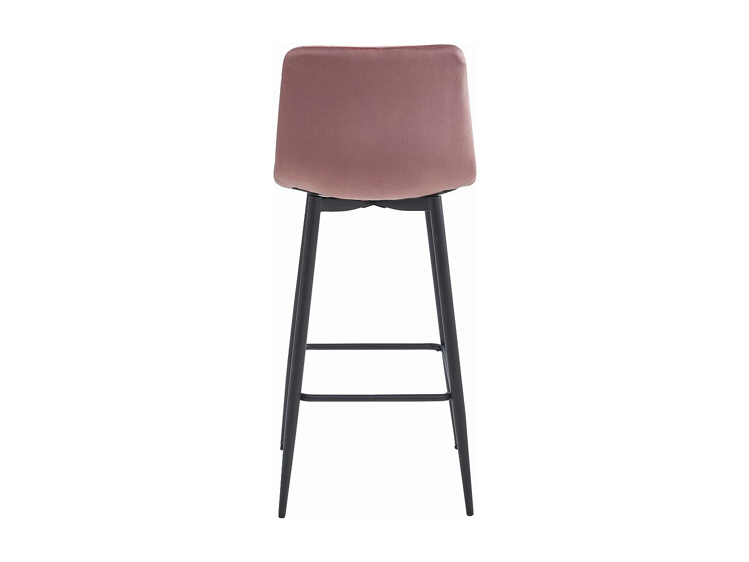 Tabouret POZZA - velours rose foncé / pieds noirs x 3