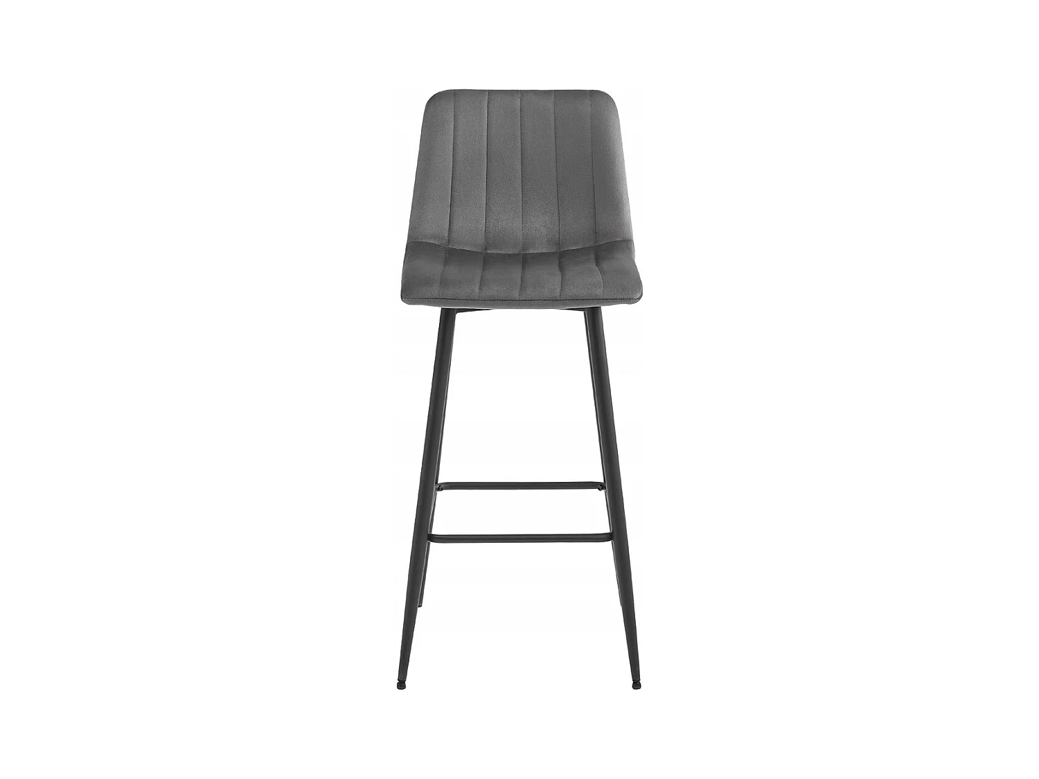 Tabouret POZZA - velours gris foncé / pieds noirs x 1