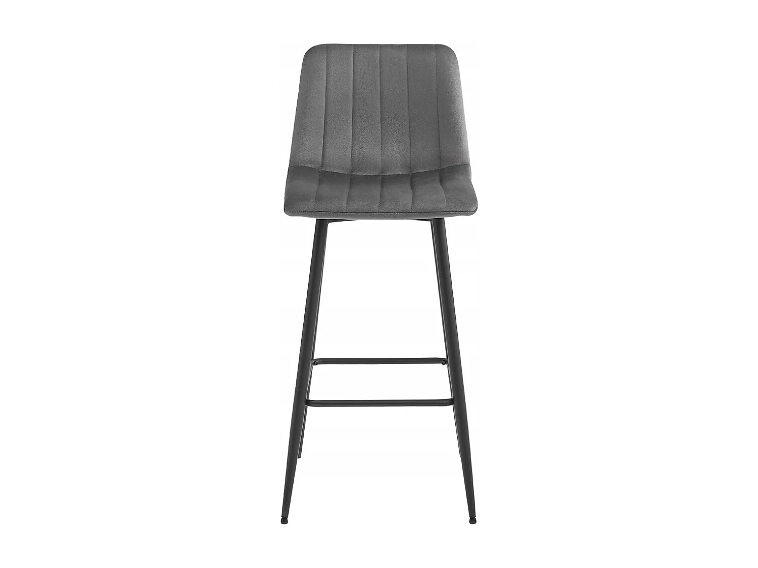 Tabouret POZZA - velours gris foncé / pieds noirs x 1