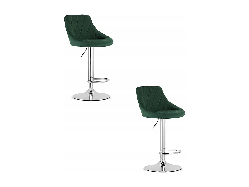 Tabouret KAST - velours vert / base chromée x 2