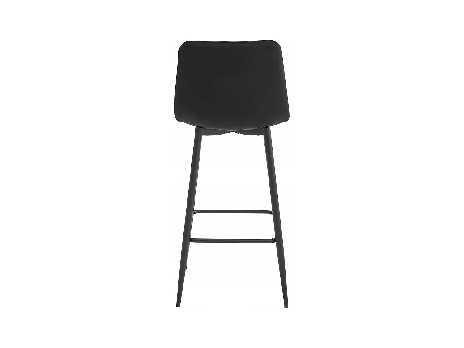 Tabouret POZZA - velours noir / pieds noirs x 1