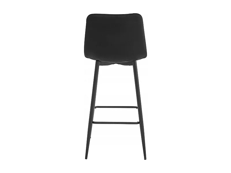 Tabouret POZZA - velours noir / pieds noirs x 1