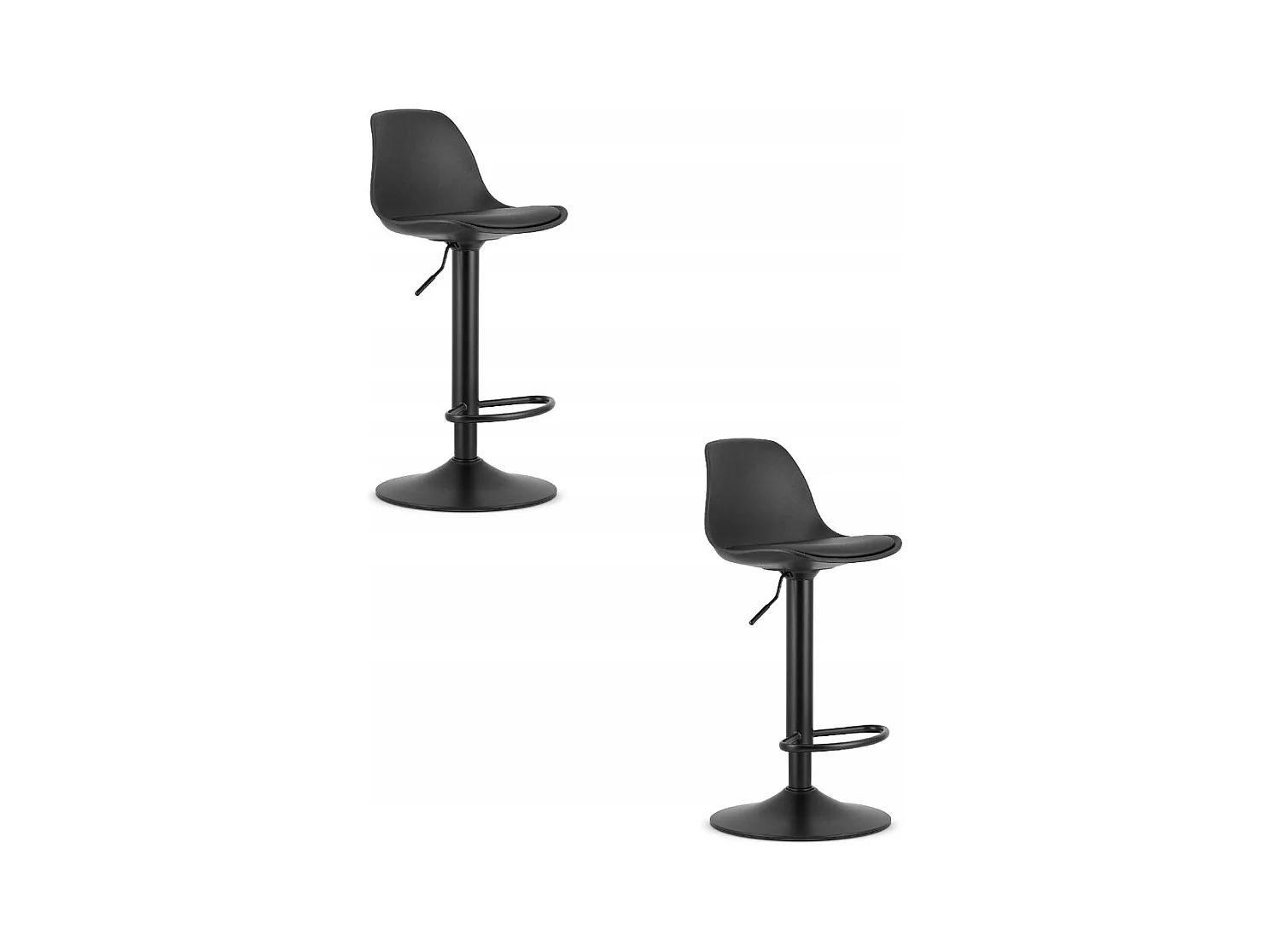 Tabouret HOGA - noir / base noire x 2