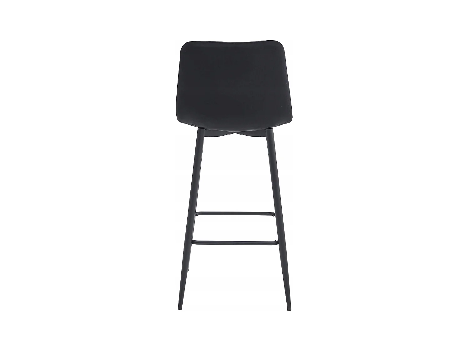 Tabouret POZZA - velours noir / pieds noirs x 3