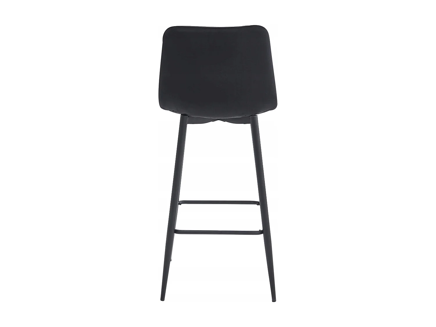 Tabouret POZZA - velours noir / pieds noirs x 3