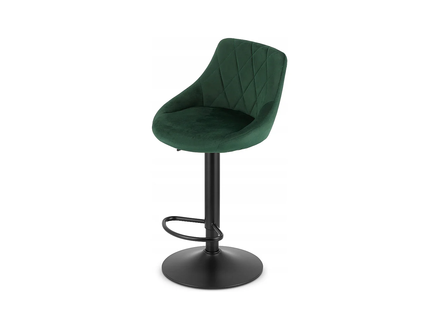 Tabouret KAST - velours vert / base noire x 2