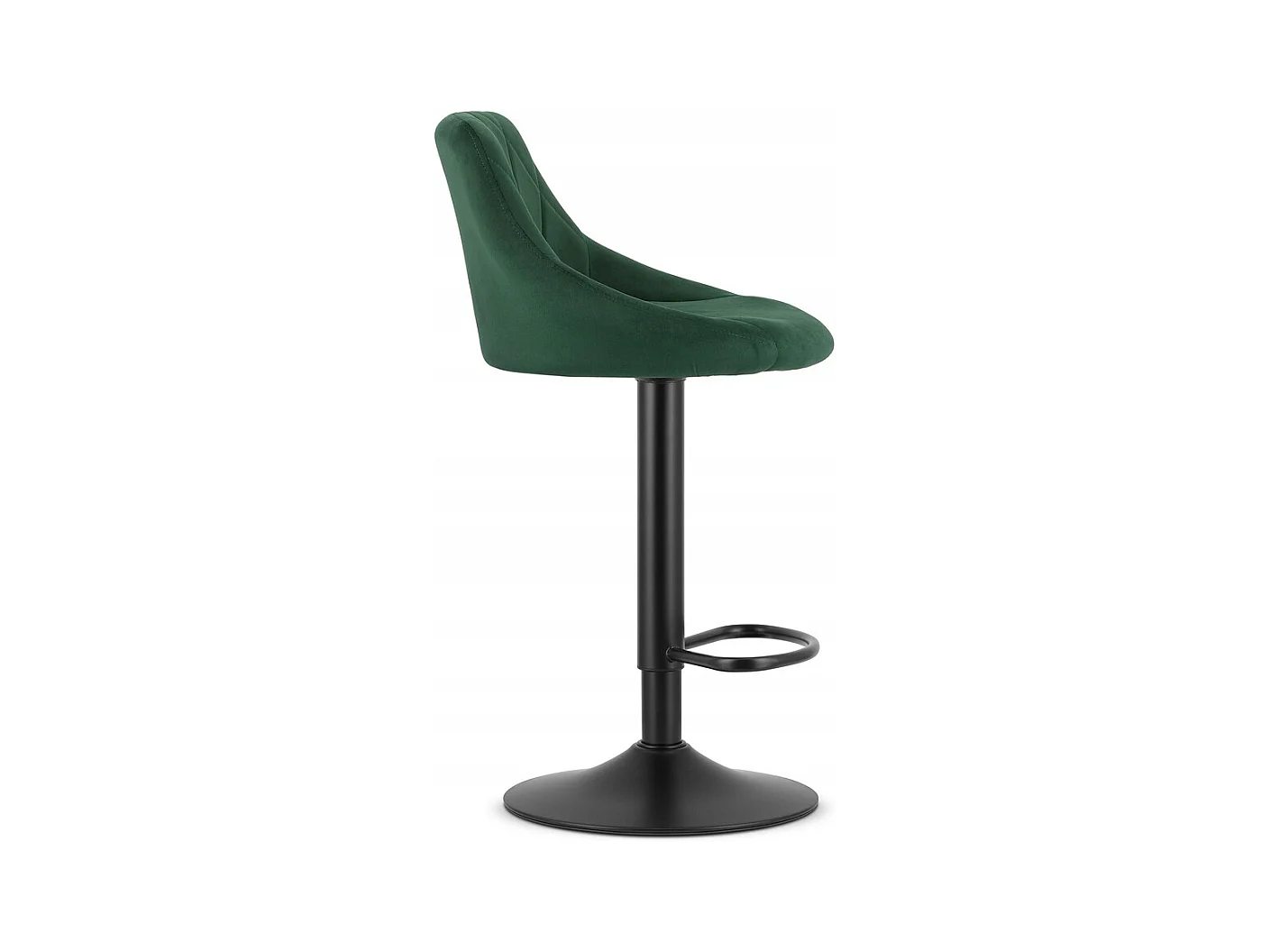 Tabouret KAST - velours vert / base noire x 2