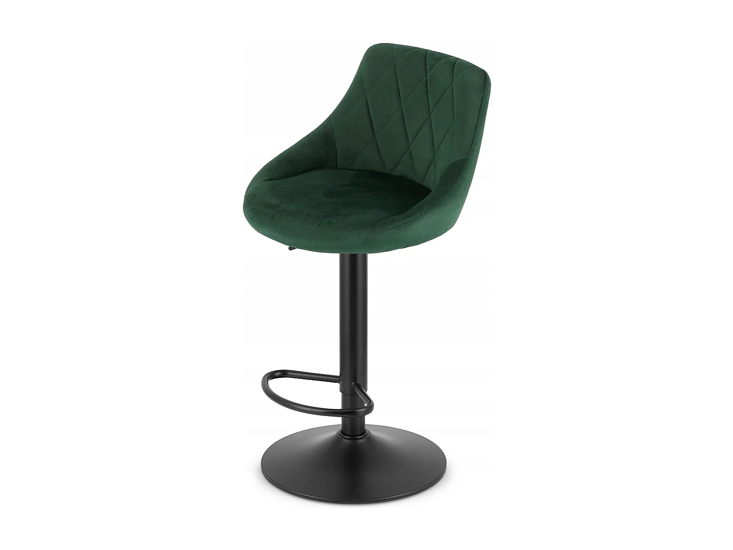 Tabouret KAST - velours vert / base noire x 2