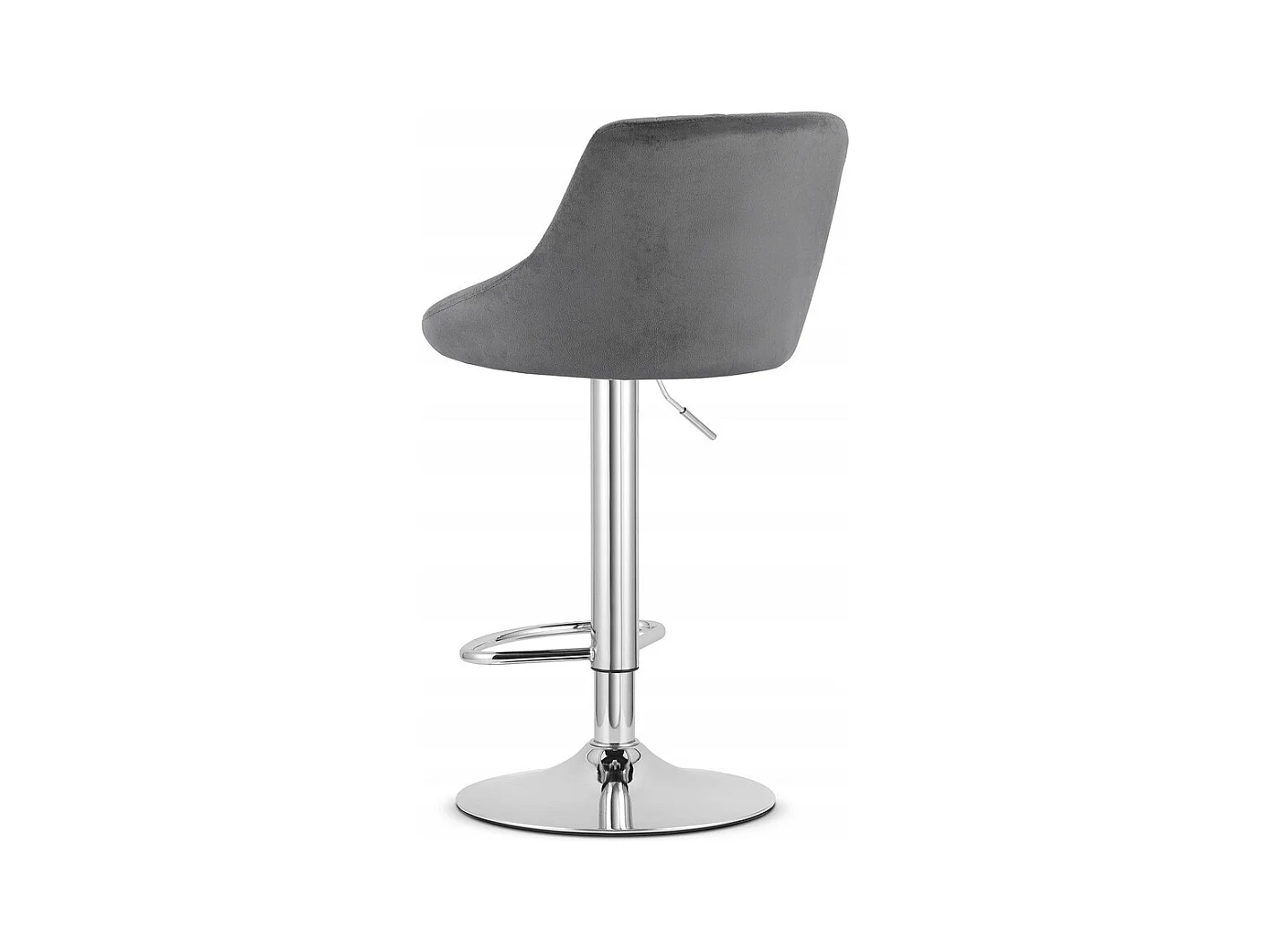 Tabouret KAST - velours gris / piètement chromé x 2