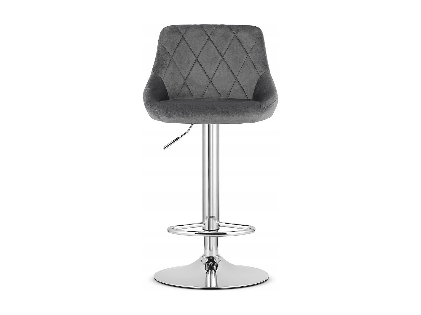 Tabouret KAST - velours gris / piètement chromé x 2