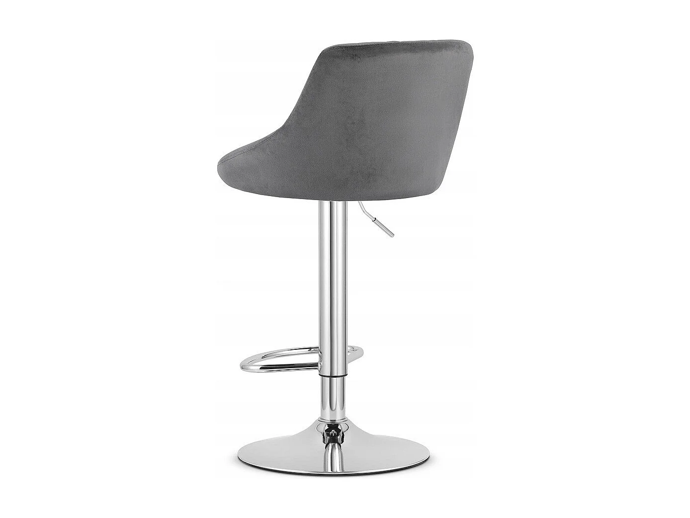 Tabouret KAST - velours gris / piètement chromé x 2