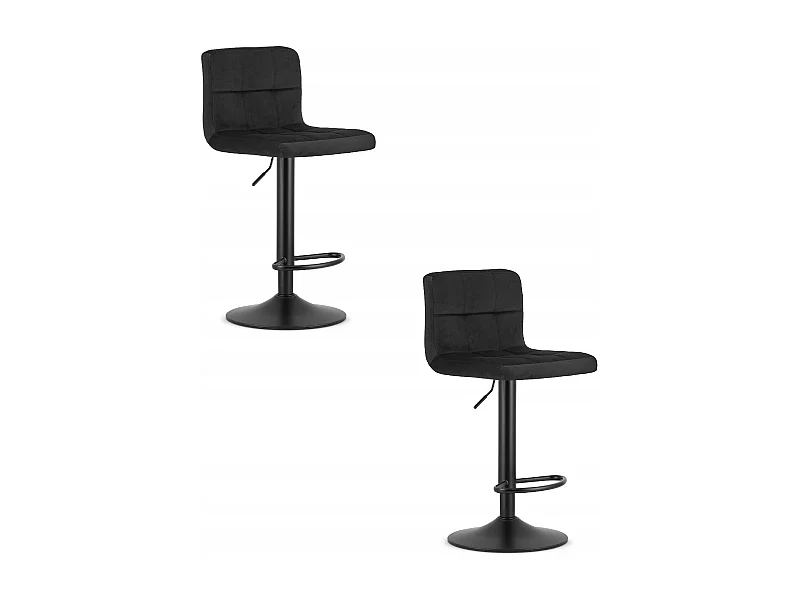 Tabouret PROT - velours noir / base noire x 2
