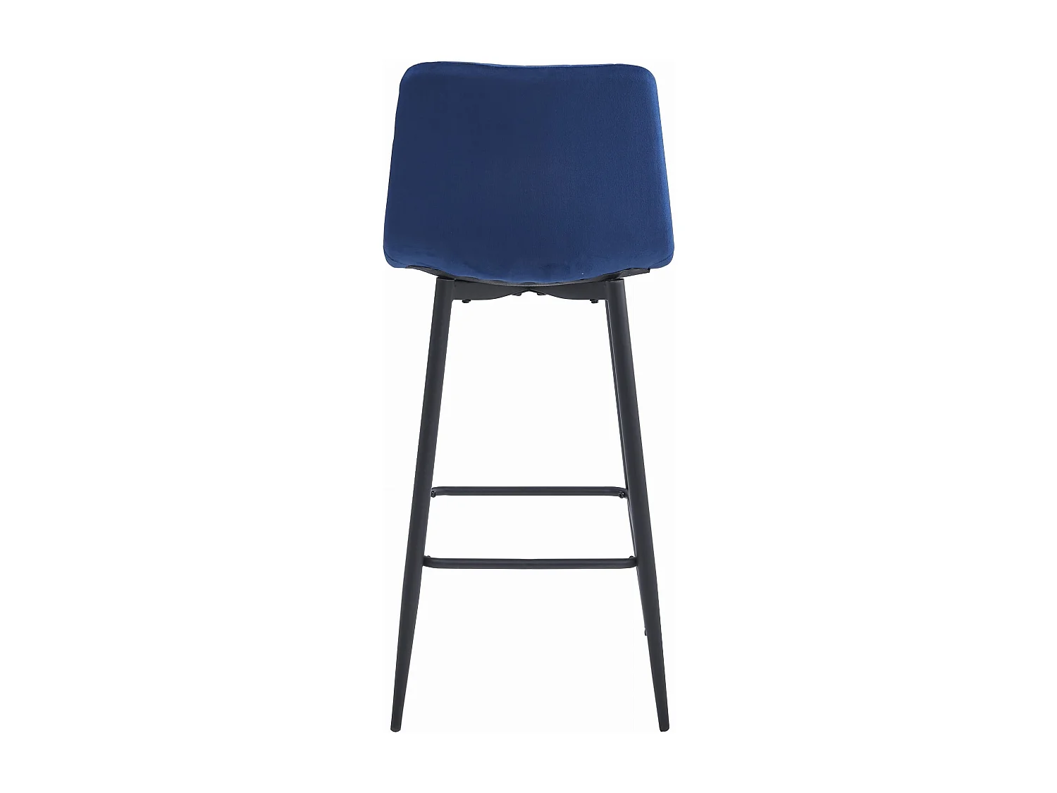 Tabouret POZZA - velours bleu marine / pieds noirs x 1