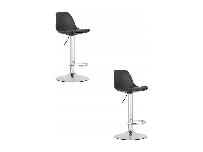 Tabouret HOGA - noir / piètement chromé x 2