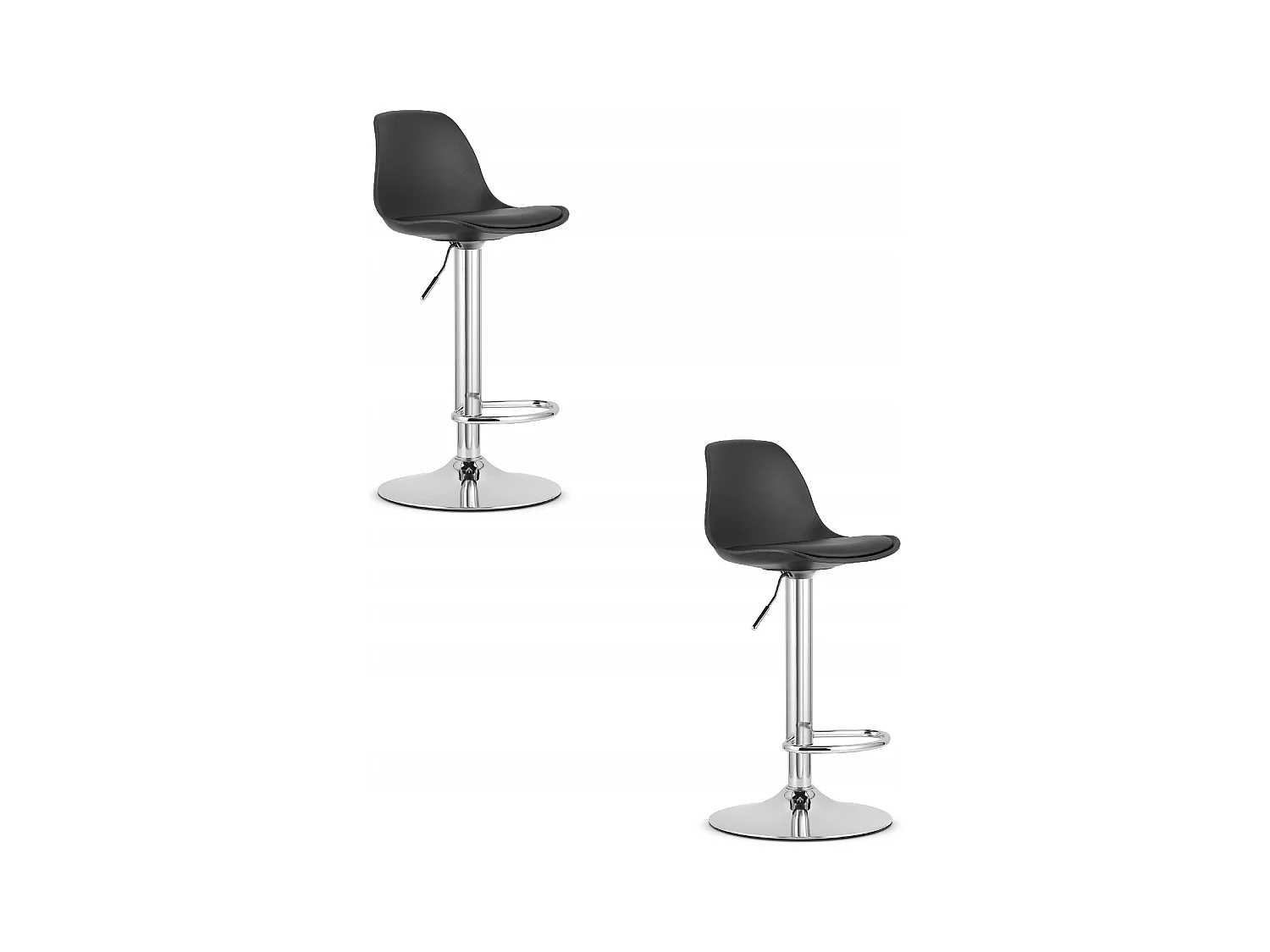 Tabouret HOGA - noir / piètement chromé x 2