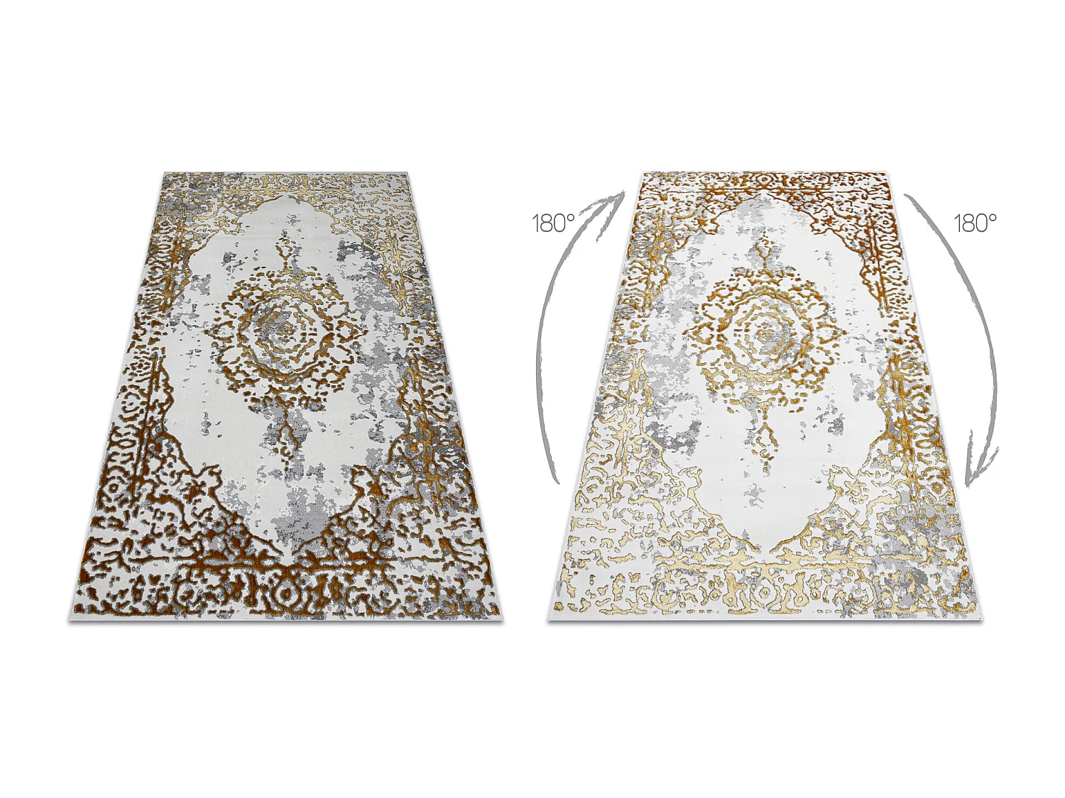 Tapis ALLURE 1961 Ornement, cadre - Structurel, élégant, glamour or  240x330 cm