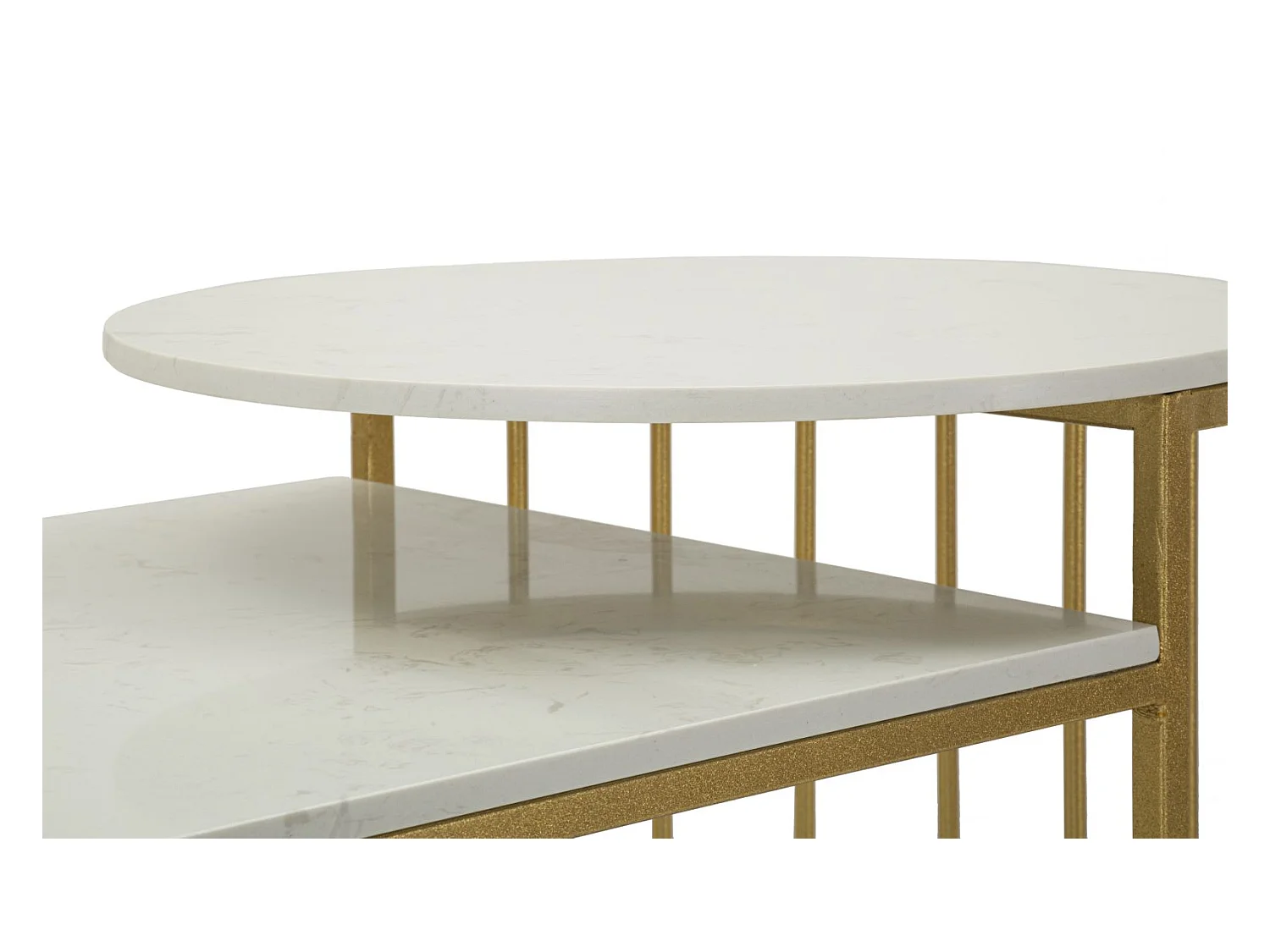 Tavolo da caffé in metallo dorato e marmo cm 90x50x50