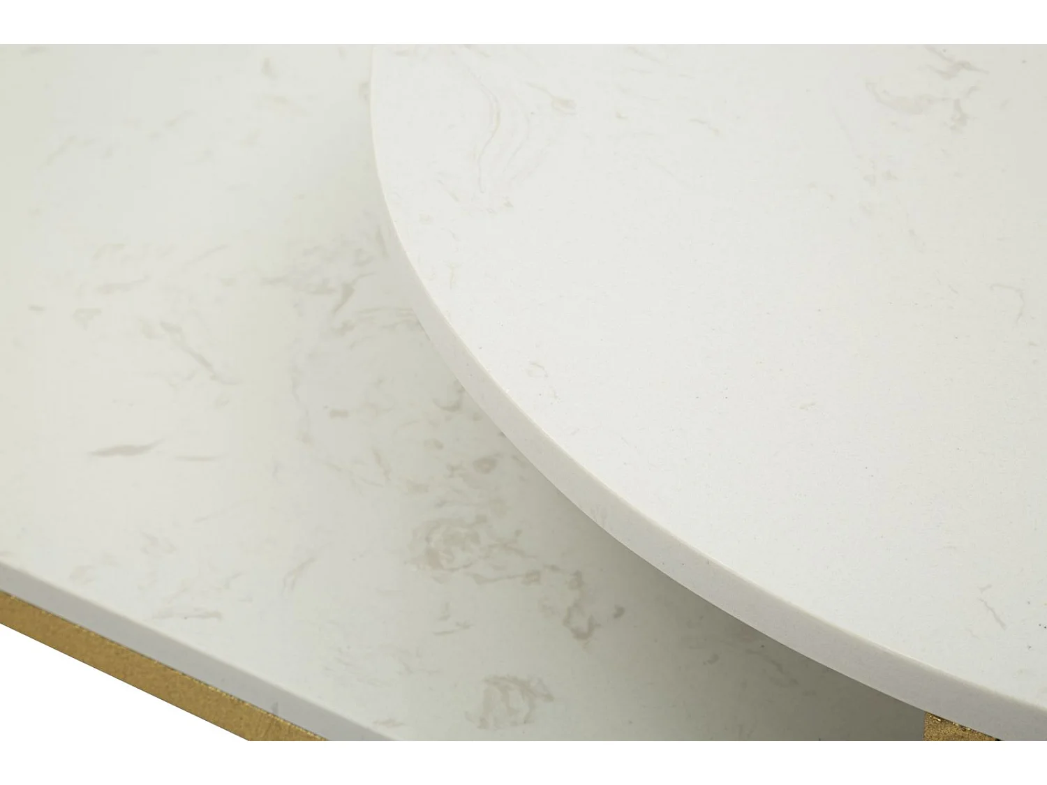 Table Basse en Marbre "Ankara" 90cm Blanc & Or