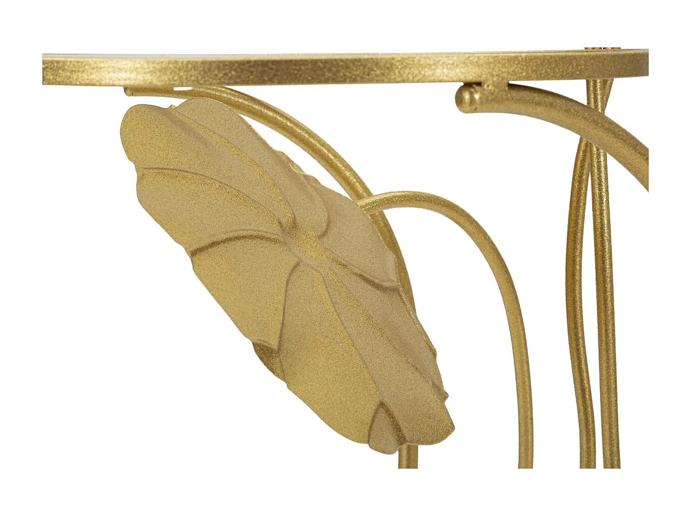 Table d'Appoint 2 Niveaux "Flowers" 78cm Or