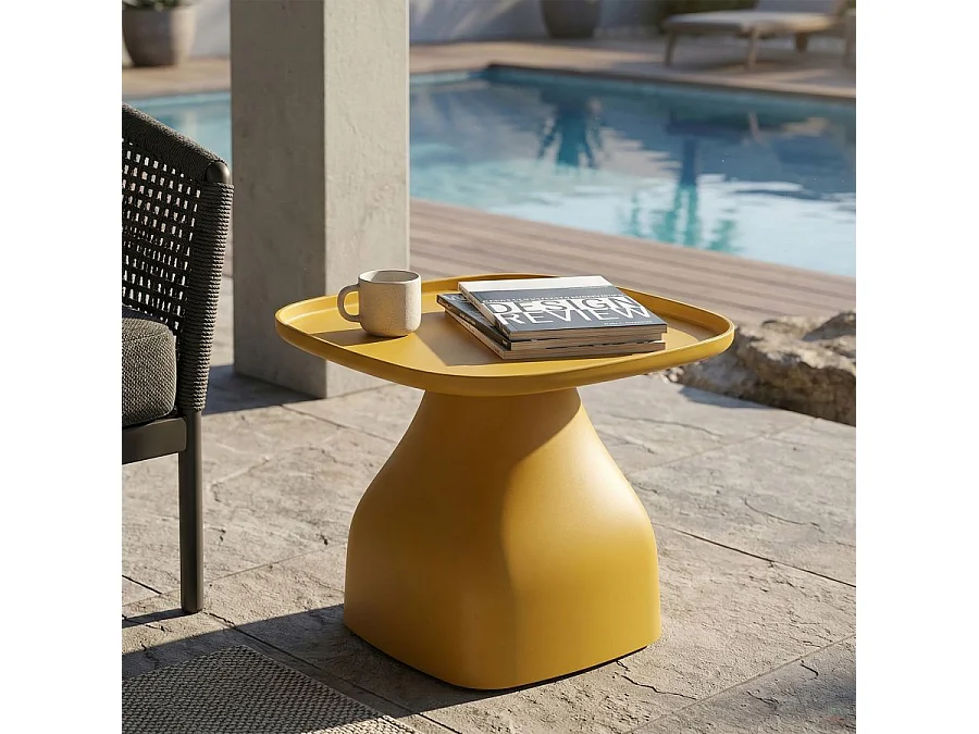 Table d'Appoint Carrée "Gea" 38cm Jaune