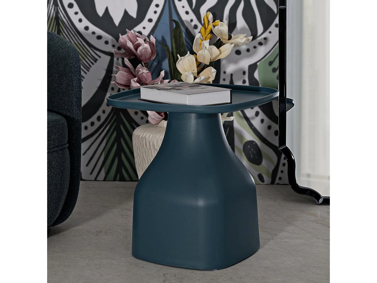 Table d'Appoint Carrée "Gea" 50cm Bleu