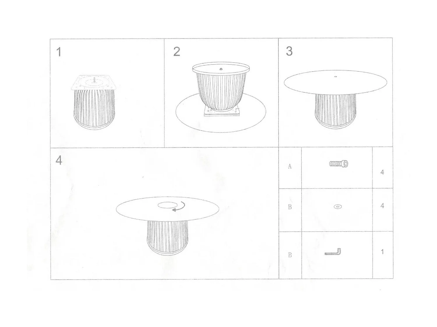 Crèmekleurige eco-leren salontafel met marmeren blad, ø 80x39,5 cm