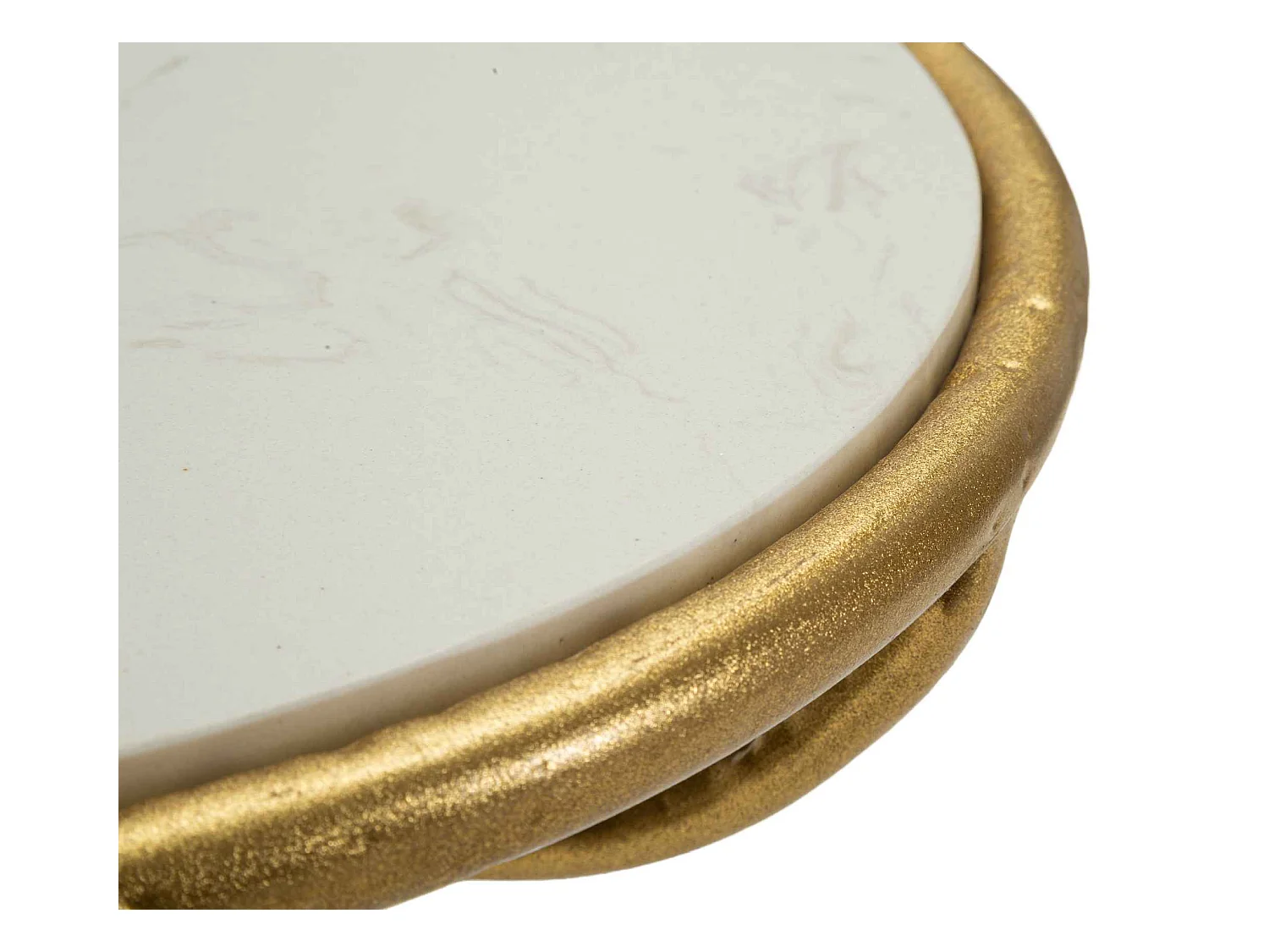 Tavolinetto in metallo dorato e marmo cm ø 38x60