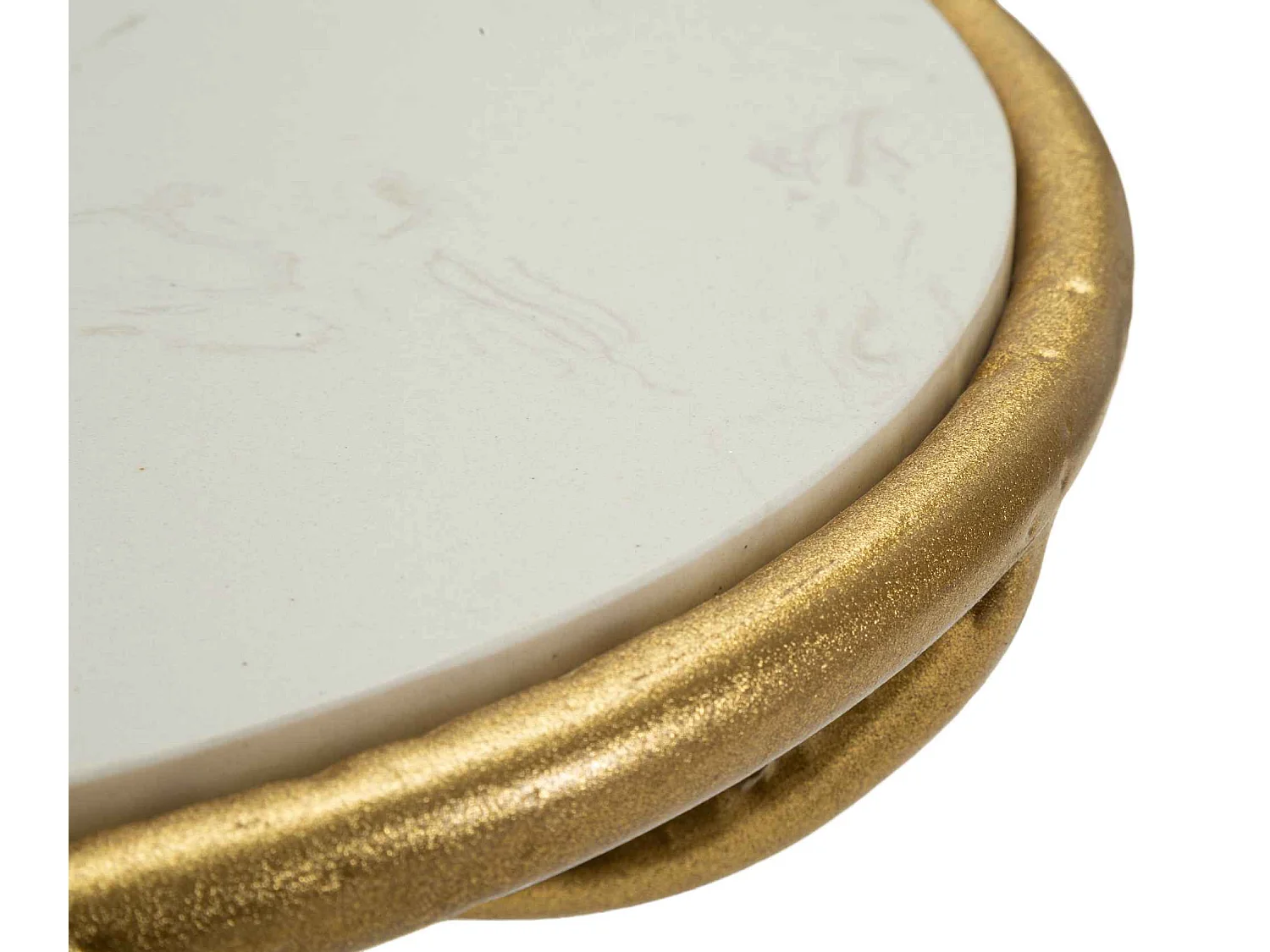 Tavolinetto in metallo dorato e marmo cm ø 38x60