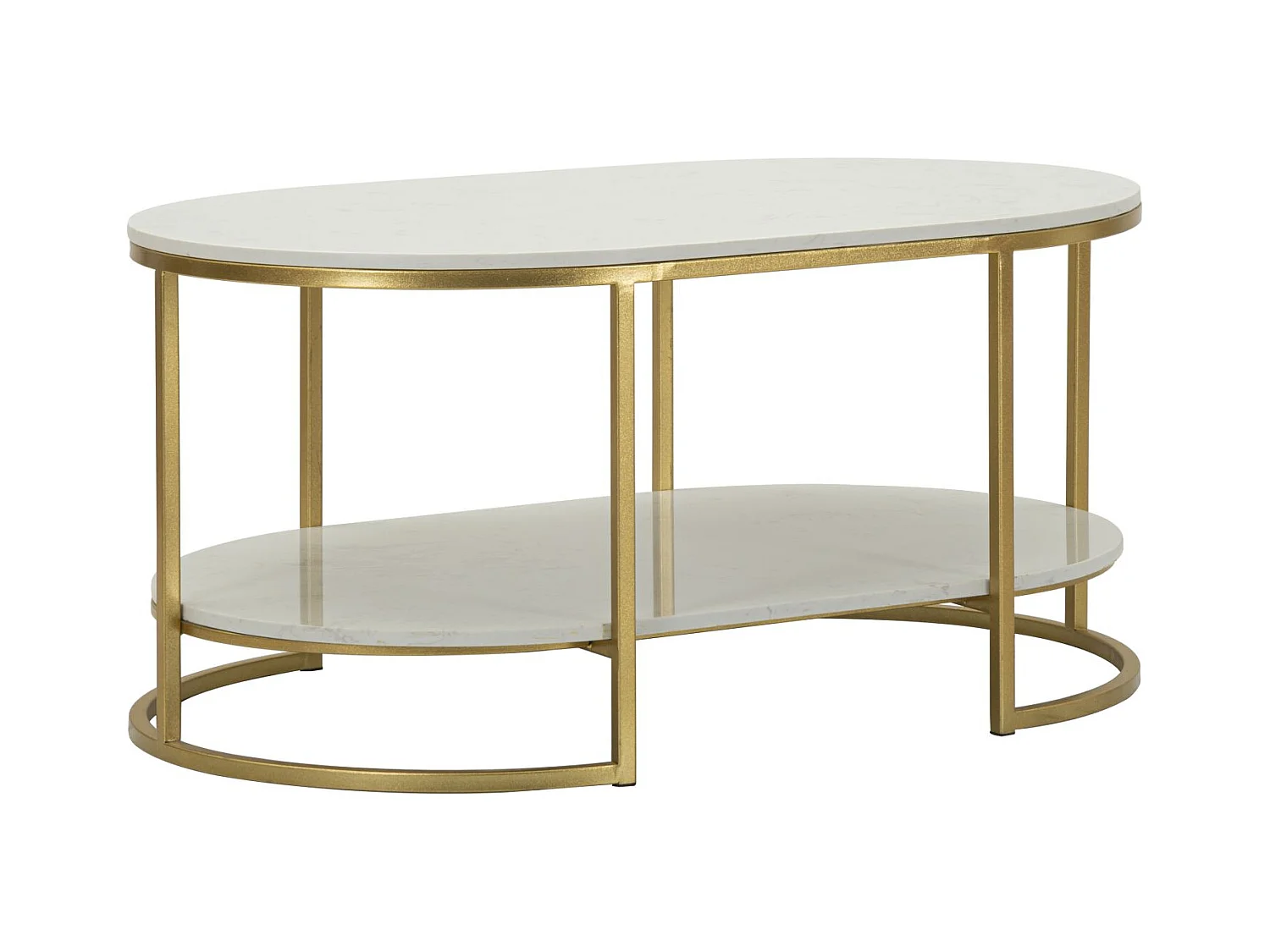 Tavolo da caffé in metallo dorato e marmo cm 90x60x45