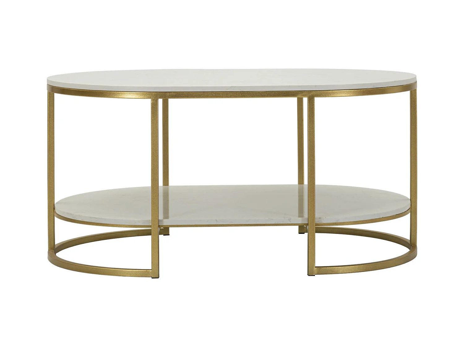 Tavolo da caffé in metallo dorato e marmo cm 90x60x45