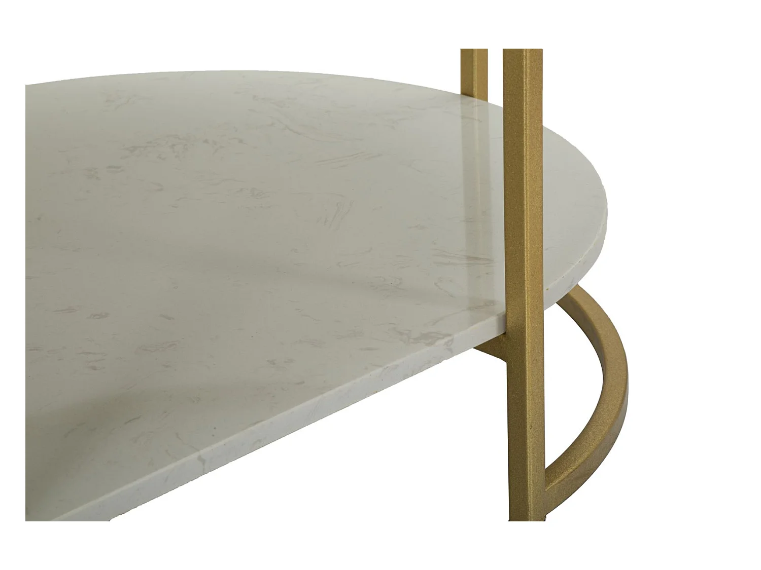 Tavolo da caffé in metallo dorato e marmo cm 90x60x45