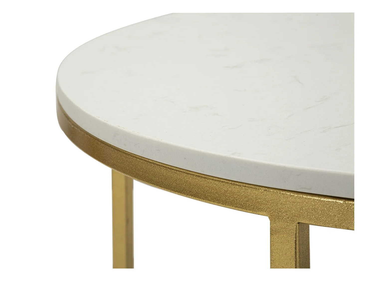 Tavolo da caffé in metallo dorato e marmo cm 90x60x45