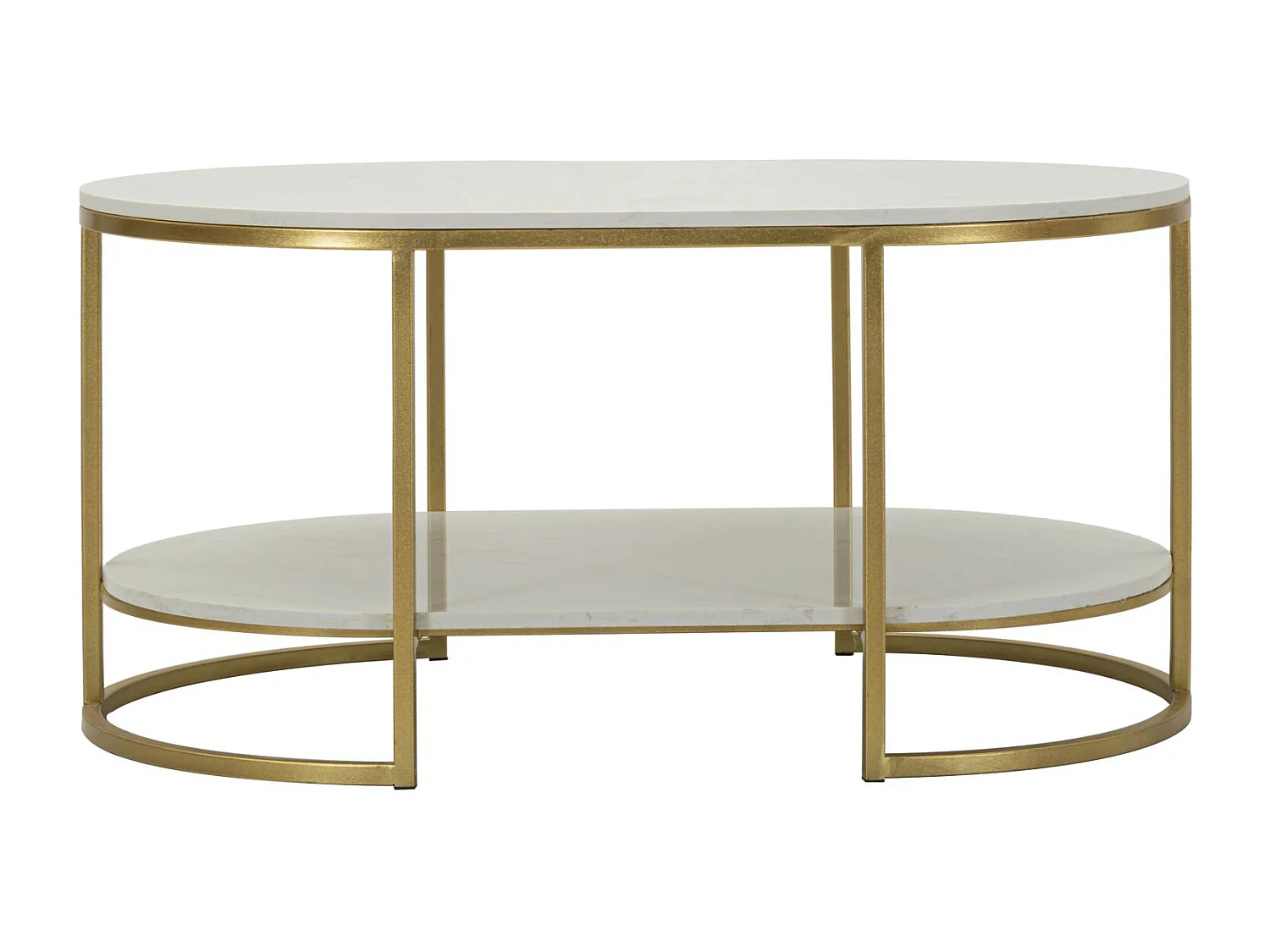 Tavolo da caffé in metallo dorato e marmo cm 90x60x45