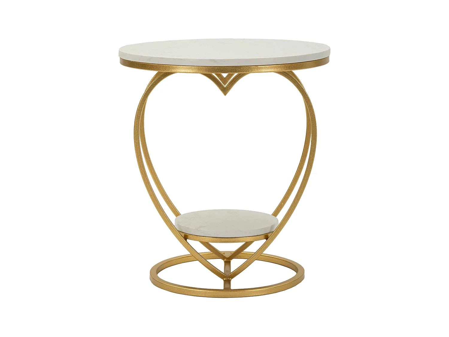 Table d'appoint en métal et marbre Heart 40 x 45.5 cm