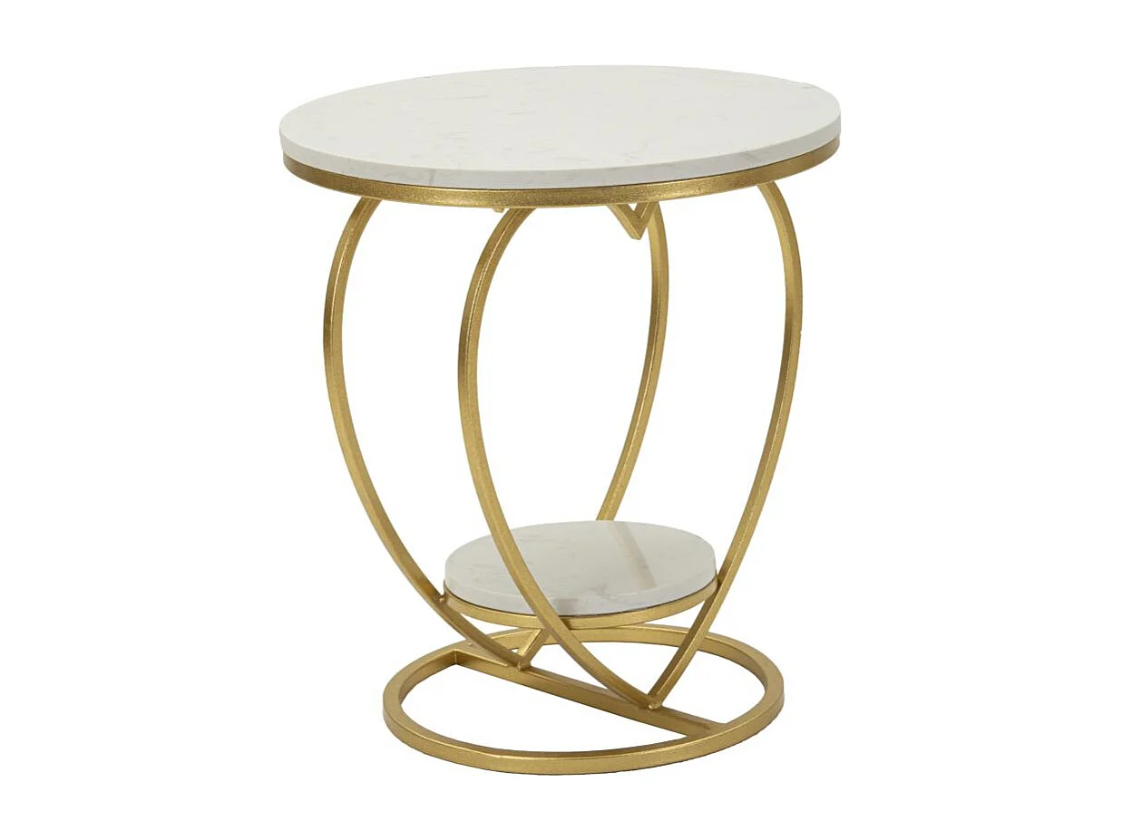 Table d'Appoint Design "Heart" 45cm Or