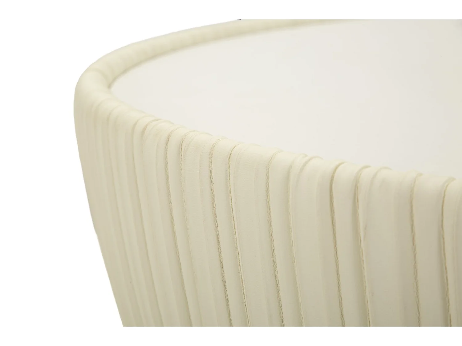 Salontafel in crèmekleurig ecoleer en marmeren blad, ø 71x38 cm