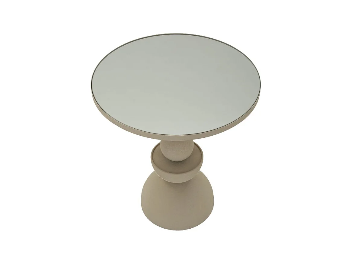 Table basse et miroir en métal crème cm ø 45x49,5