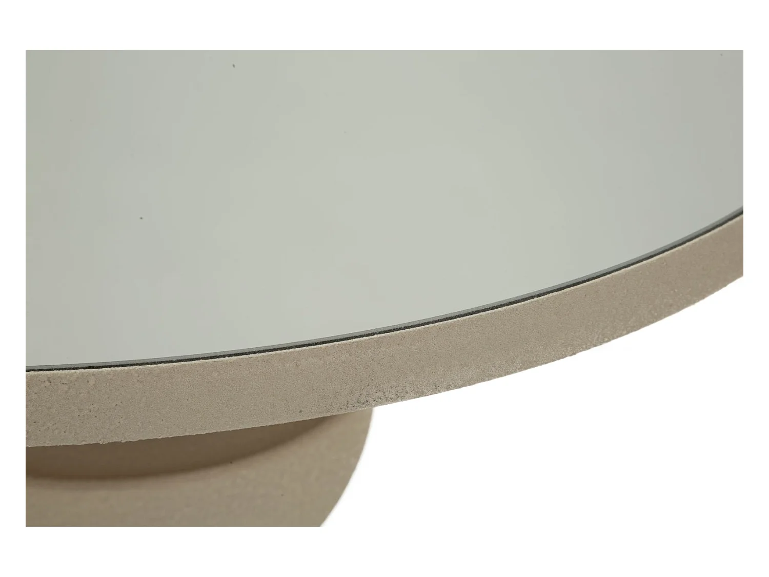 Table basse et miroir en métal crème cm ø 45x49,5