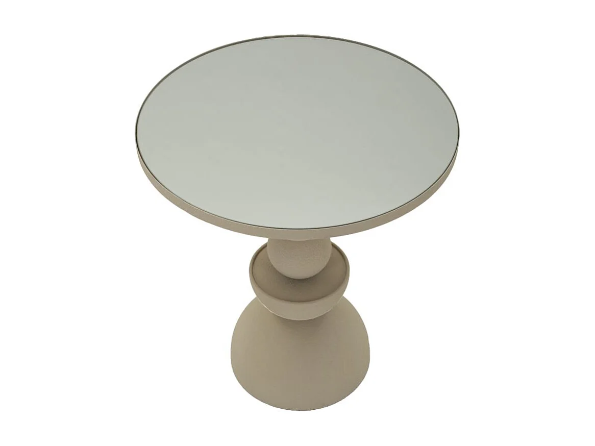 Table basse et miroir en métal crème cm ø 45x49,5