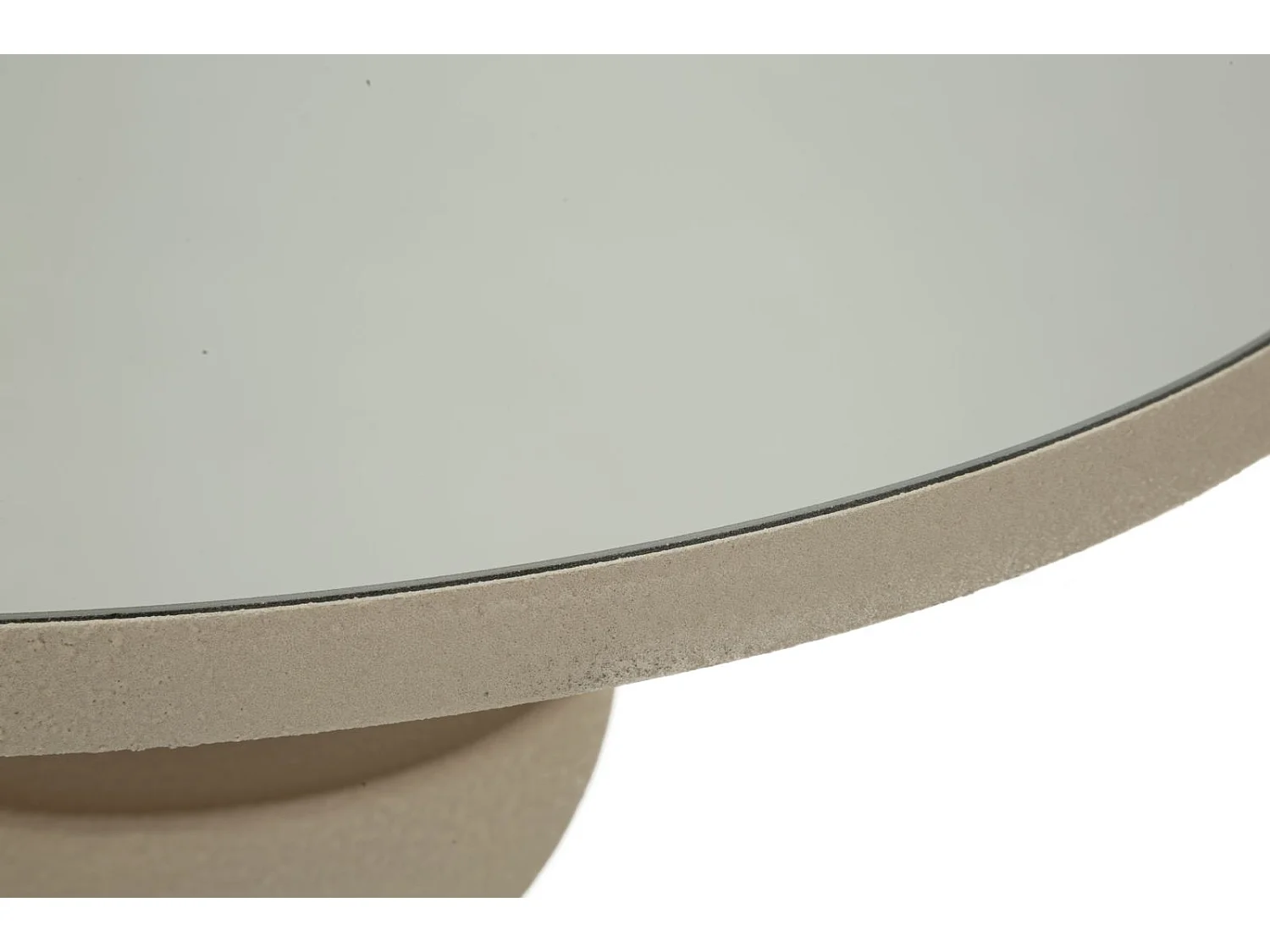 Table basse et miroir en métal crème cm ø 45x49,5