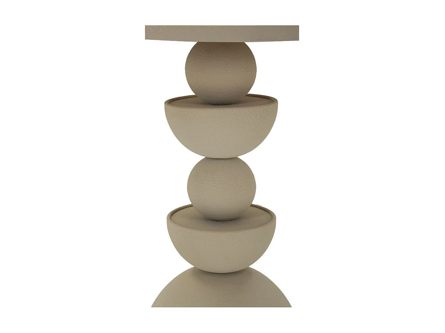 Tavolinetto in metallo crema e specchio cm ø 45x49,5