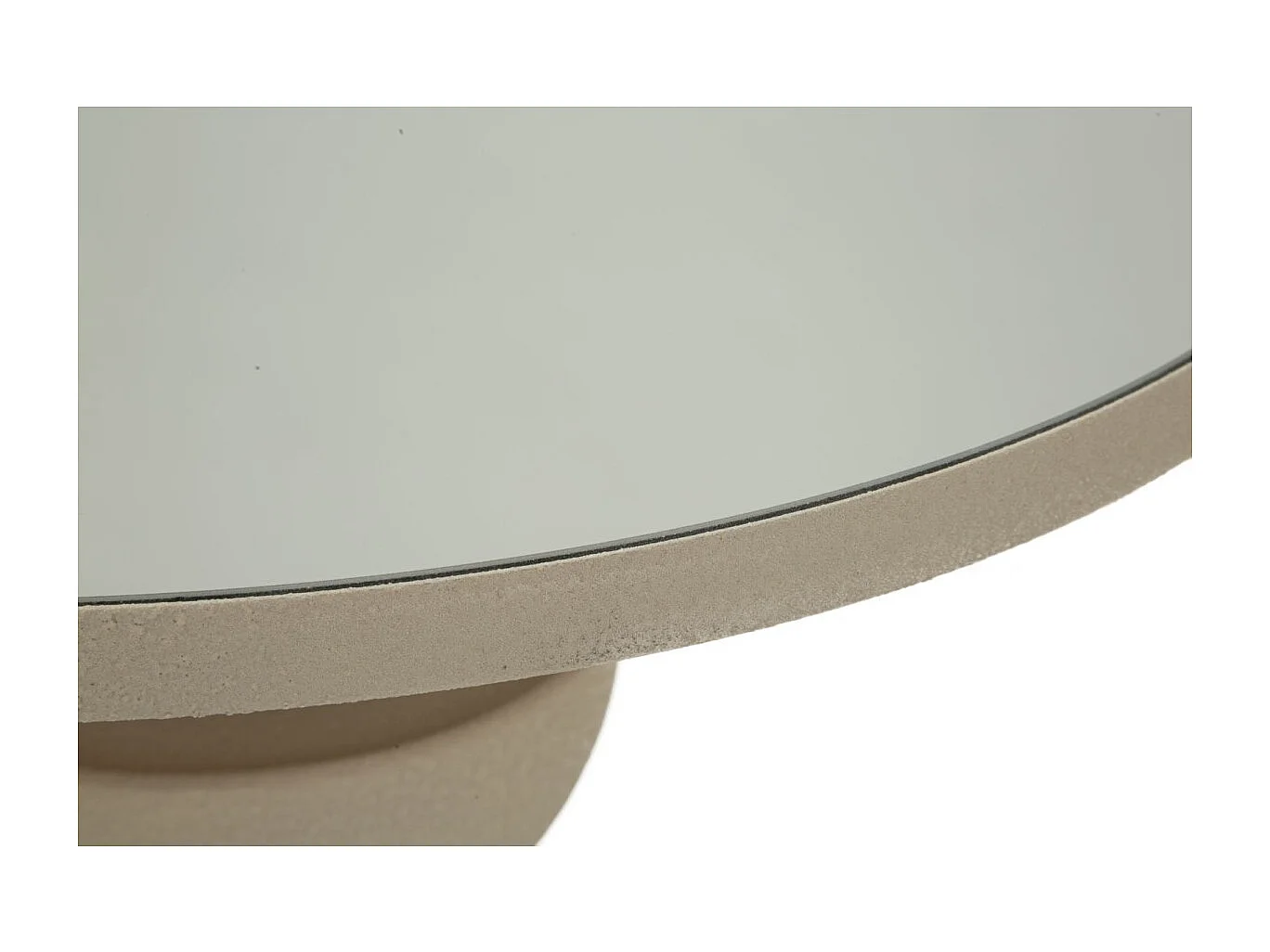 Tavolinetto in metallo crema e specchio cm ø 45x49,5