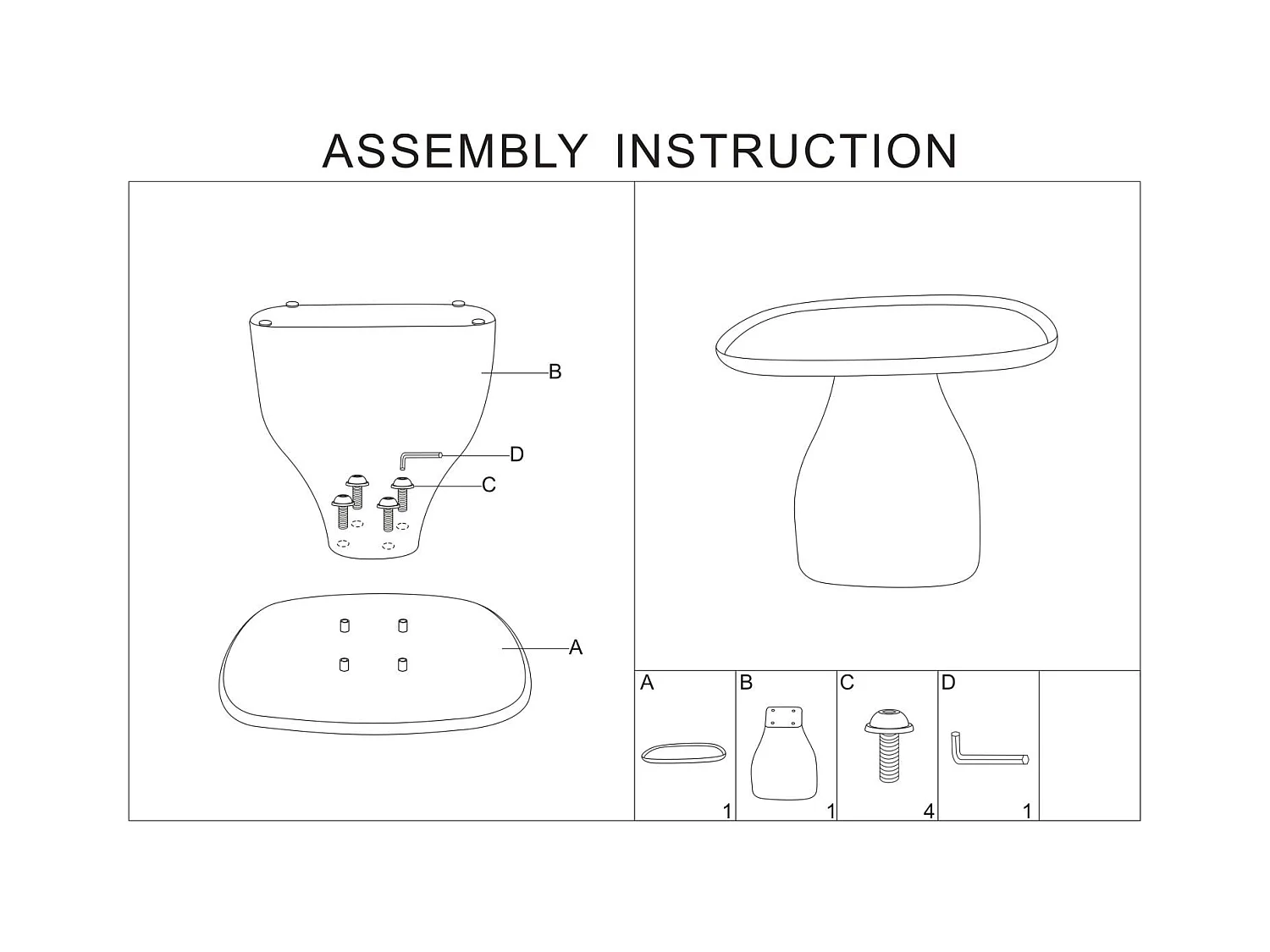 Table en plastique bleu 48x48x38 cm