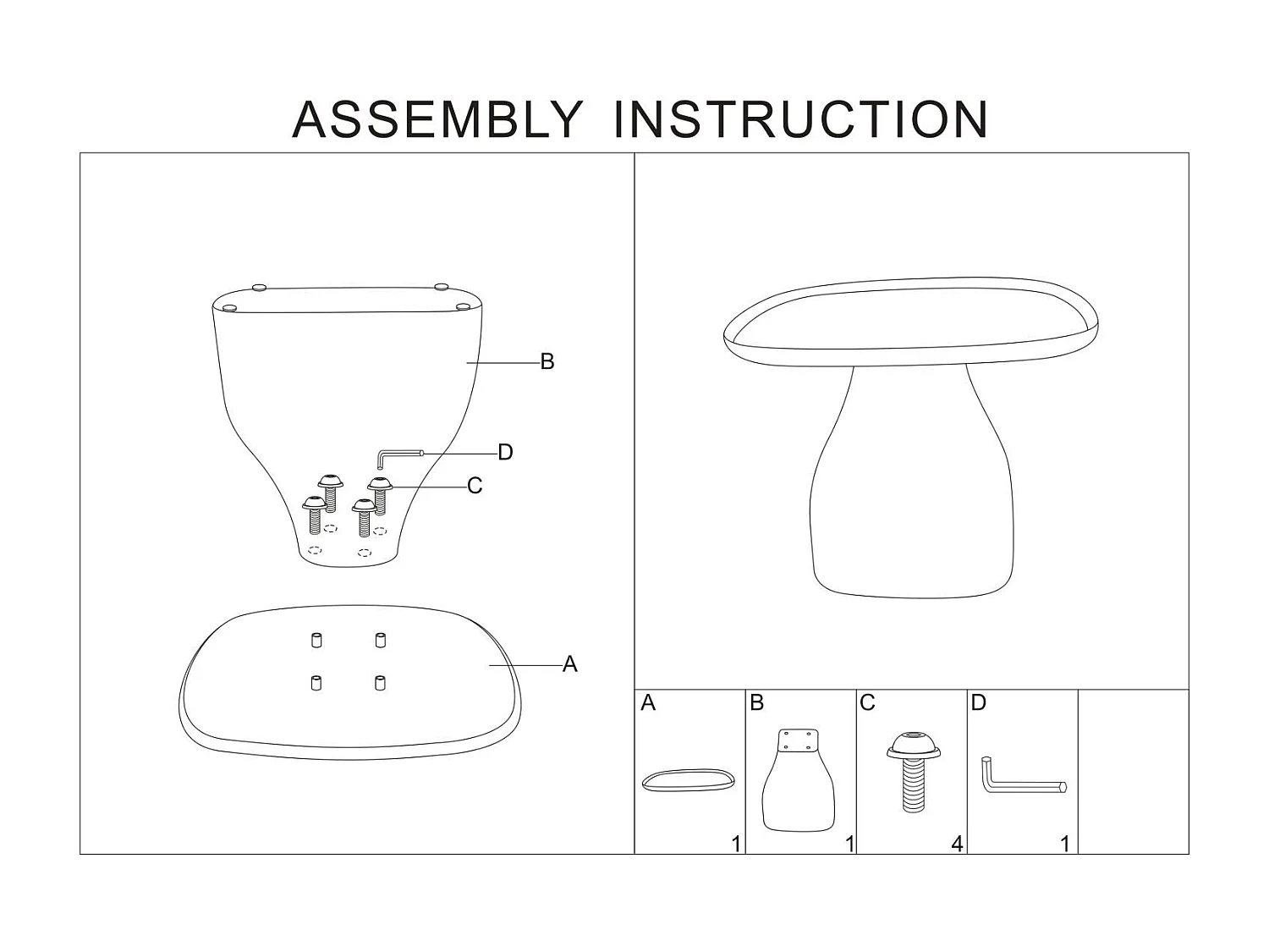Table en plastique bleu 48x48x38 cm