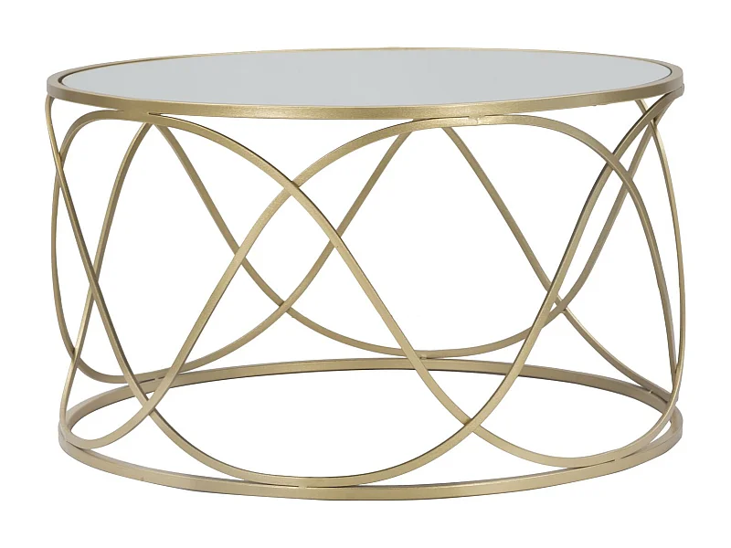 Tavolo da caffè in metallo dorato Ø cm 70x40