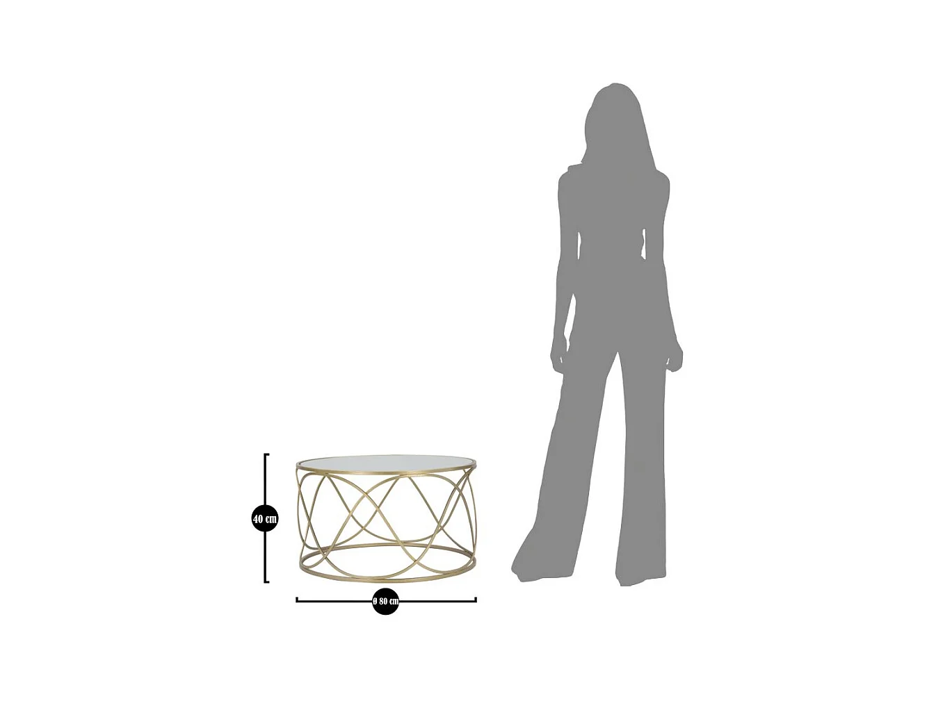 Table Basse Design "Lury" 70cm Or