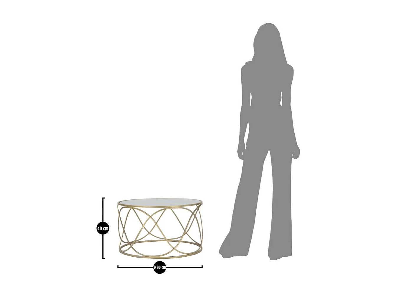 Table Basse Design "Lury" 70cm Or