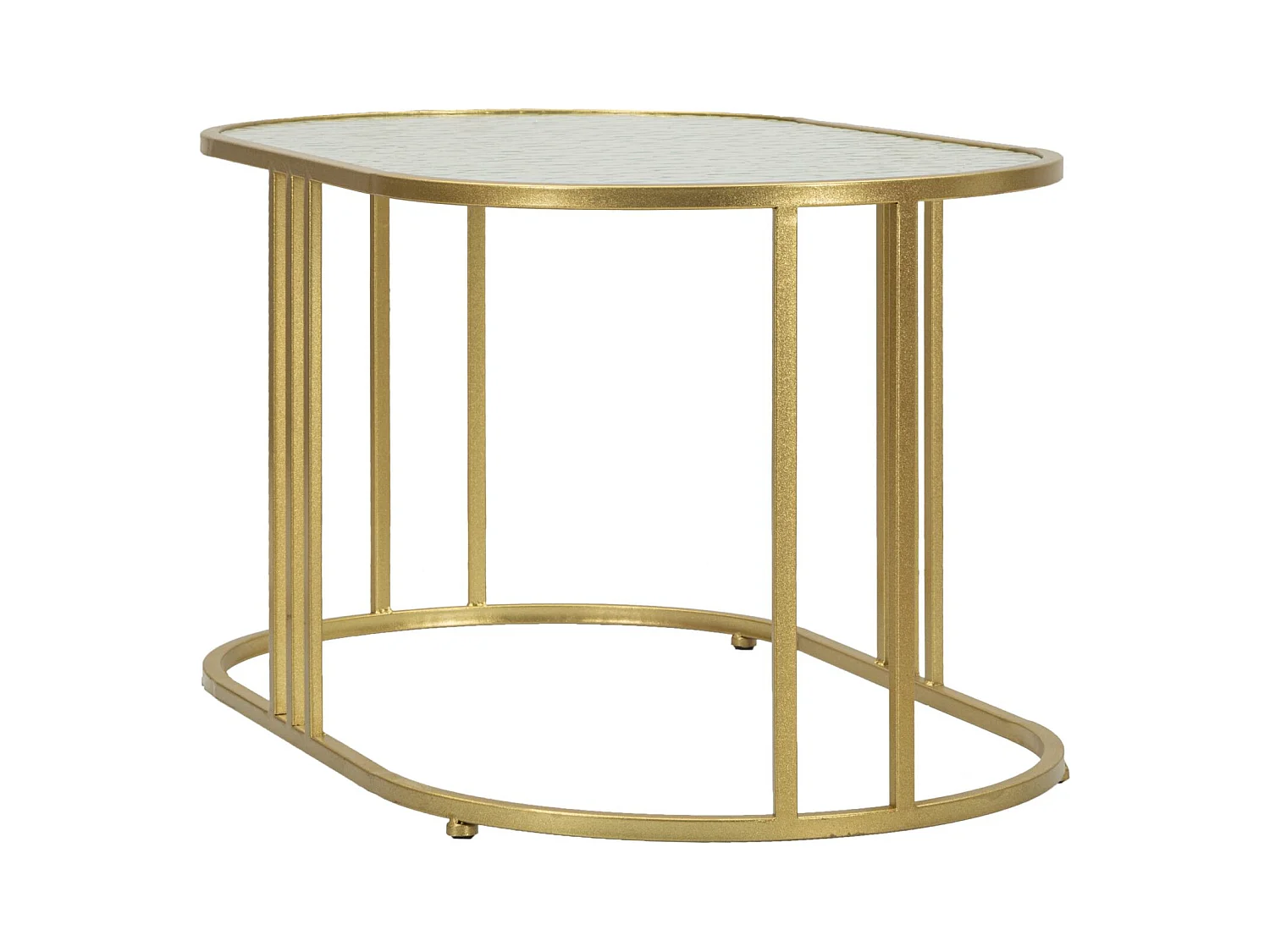 Tavolo da caffé in metallo dorato e vetro cm 90x50x45