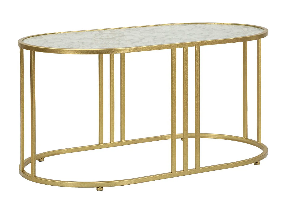 Antalia Couchtisch – Schlankes goldenes Gestell mit Tischplatte in Marmoroptik – Elegantes Design – 1428870000